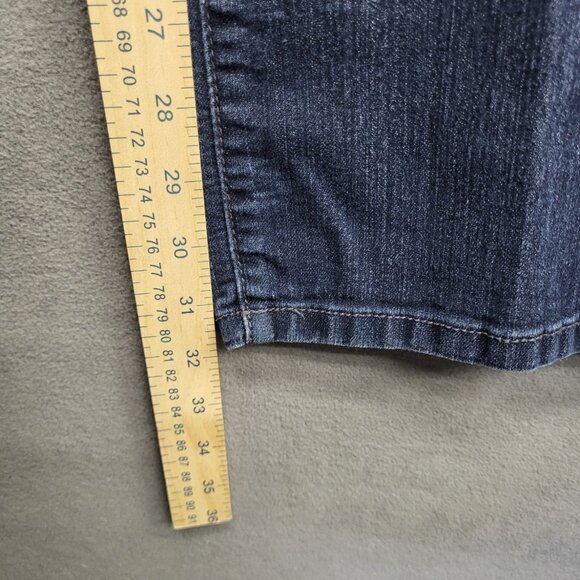 NYDJ Lift Tuck Bootcut Back Pocket Faux Leather Embossed Accent Jeans size 12 - Picture 7 of 9